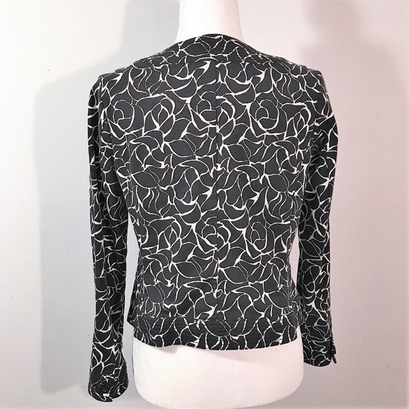 Charter Club Jacket Black White Graphic Size 4P - Picture 5 of 7